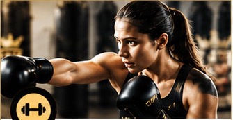 Boxer training with gloves